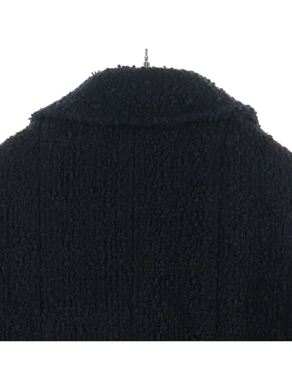 Chanel Tweed Jacket Crystal Button Double Breasted Black